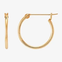 Womens 14K Gold 16mm Round Hoop Earrings