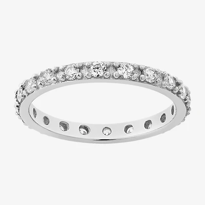 Womens 21.5MM Cubic Zirconia Sterling Silver Band