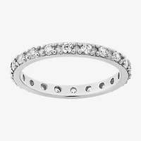 Womens 21.5MM Cubic Zirconia Sterling Silver Band