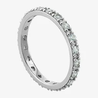 Womens 21.5MM Cubic Zirconia Sterling Silver Band