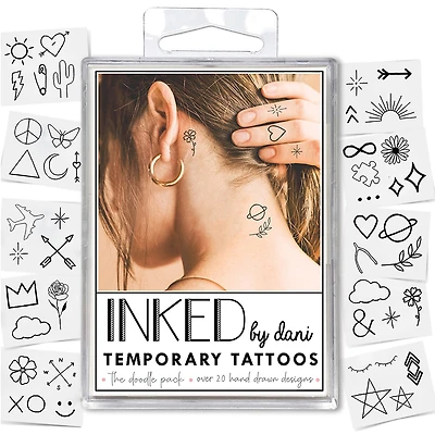 Inked By Dani Doodle Temporary Tattoo Pack