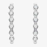 (G / Si1-Si2) 1 CT. T.W. Lab Grown White Diamond 10K White, Yellow, or Rose Gold 22.8mm Hoop Earrings