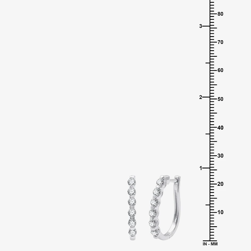 (G / Si1-Si2) 1 CT. T.W. Lab Grown White Diamond 10K White, Yellow, or Rose Gold 22.8mm Hoop Earrings