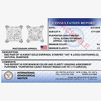 Deluxe Collection 1 CT. T.W. Natural White Diamond 14K Gold 5.2mm Stud Earrings