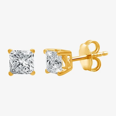 Ever Star (G / SI1-SI2) 1 CT. T.W. Lab-Grown Diamond Princess-cut Stud Earrings in 10K or 14K Gold