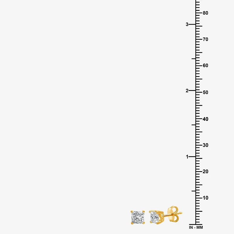Ever Star (G / SI1-SI2) 1 CT. T.W. Lab-Grown Diamond Princess-cut Stud Earrings in 10K or 14K Gold