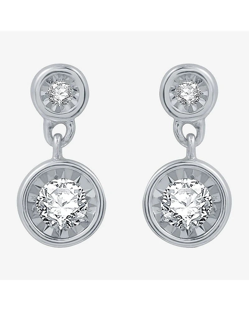 Ever Star (G / SI1-SI2) 1/8 CT.T.W. Lab-Grown Diamond Sterling SIlver 10.2mm Round Stud Earrings