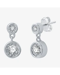 Ever Star (G / SI1-SI2) 1/8 CT.T.W. Lab-Grown Diamond Sterling SIlver 10.2mm Round Stud Earrings