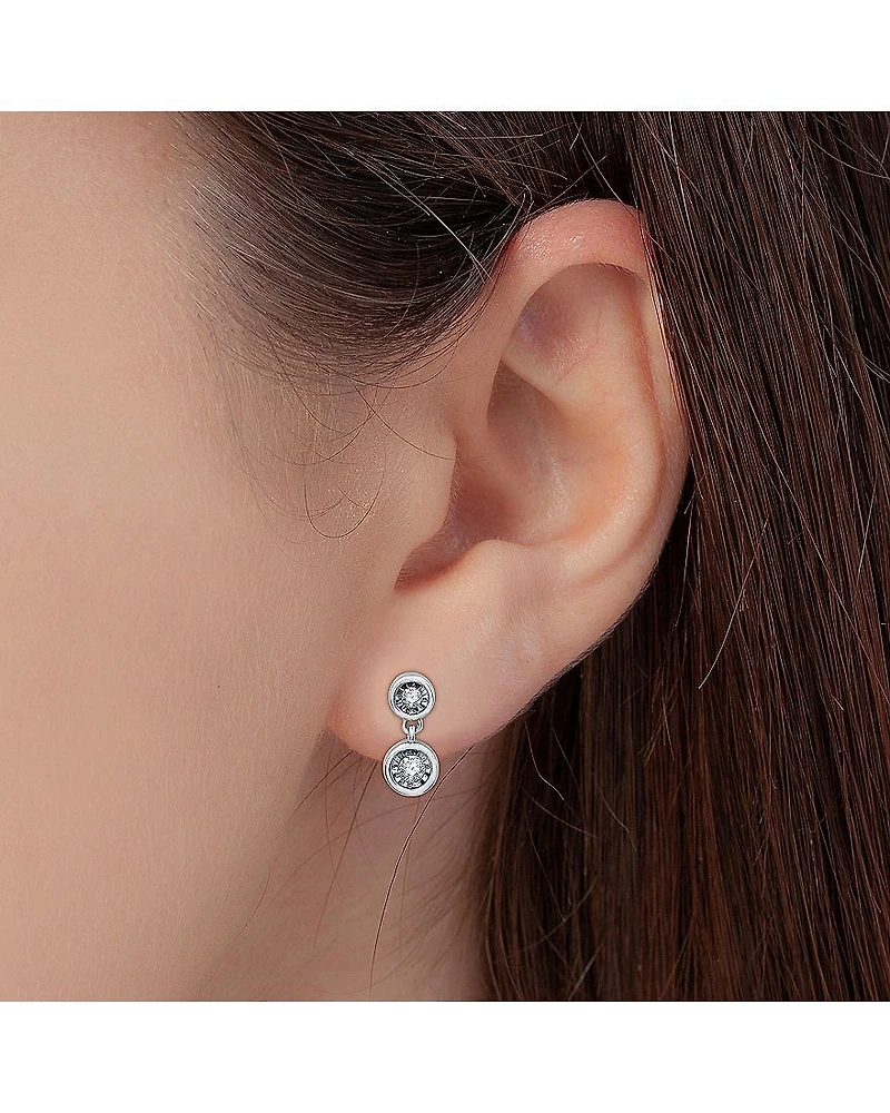 Ever Star (G / SI1-SI2) 1/8 CT.T.W. Lab-Grown Diamond Sterling SIlver 10.2mm Round Stud Earrings