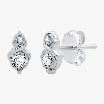 Ever Star (G / SI1-SI2) 1/8 CT.T.W. Lab-Grown Diamond Sterling SIlver 8.4mm Stud Earrings