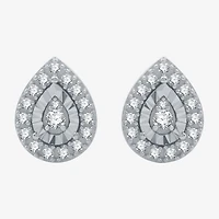 (H-I / I1) 1/4 CT. T.W. Lab Grown White Diamond Sterling Silver 10mm Pear Stud Earrings