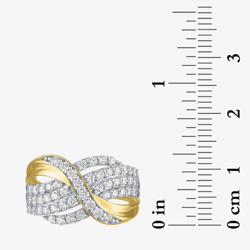 (I1-I2/ G-H) Womens 1 CT. T.W. Lab Grown White Diamond 10K Gold Cluster Band