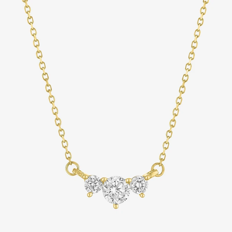 (Si2-I1/G-H) Womens 1/3 CT. T.W. Lab Grown White Diamond 10K Gold Round 18 Inch Pendant Necklace