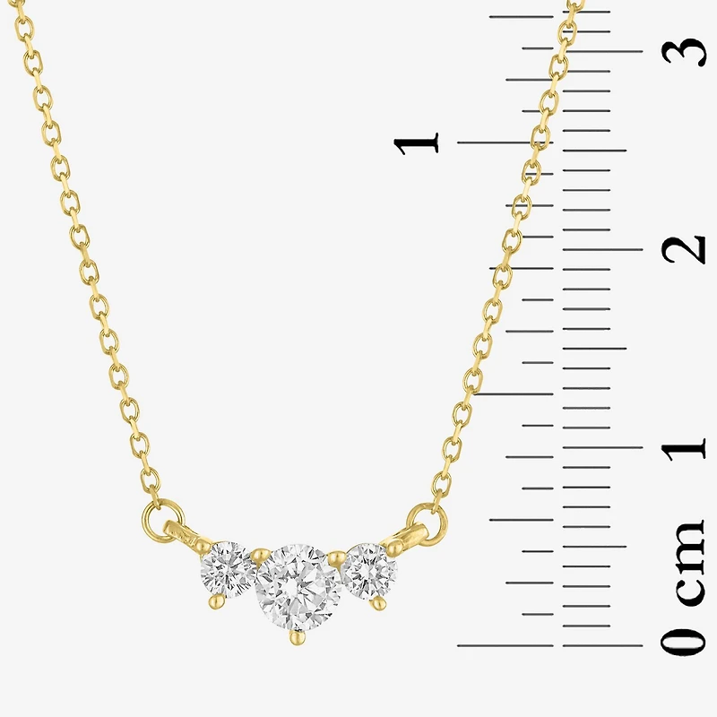 (Si2-I1/G-H) Womens 1/3 CT. T.W. Lab Grown White Diamond 10K Gold Round 18 Inch Pendant Necklace