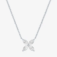 Diamond Addiction (G-H / Si2-I1) Womens 1/3 CT. T.W. Lab Grown White Diamond 10K Gold Flower 16 Inch Pendant Necklace