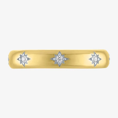 (G-H / I1-I2) Womens 1/10 CT. T.W. Lab Grown White Diamond 10K Gold Star Band