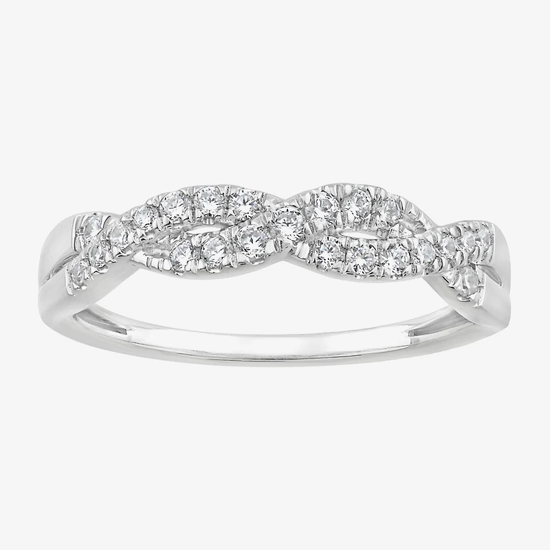(G / Si2) Womens 1/4 CT. T.W. Lab Grown White Diamond 10K Gold Wedding Band