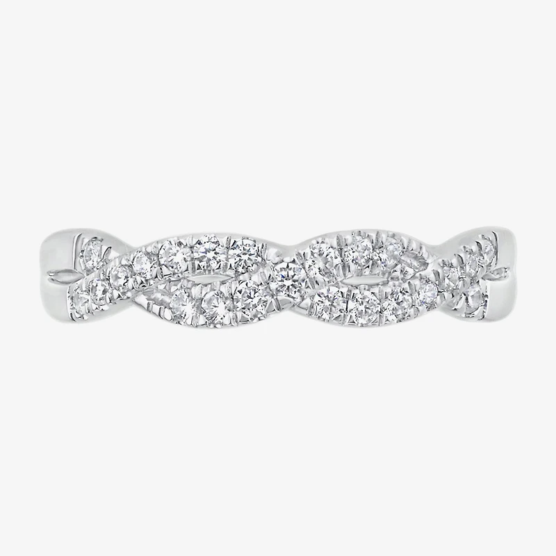 (G / Si2) Womens 1/4 CT. T.W. Lab Grown White Diamond 10K Gold Wedding Band