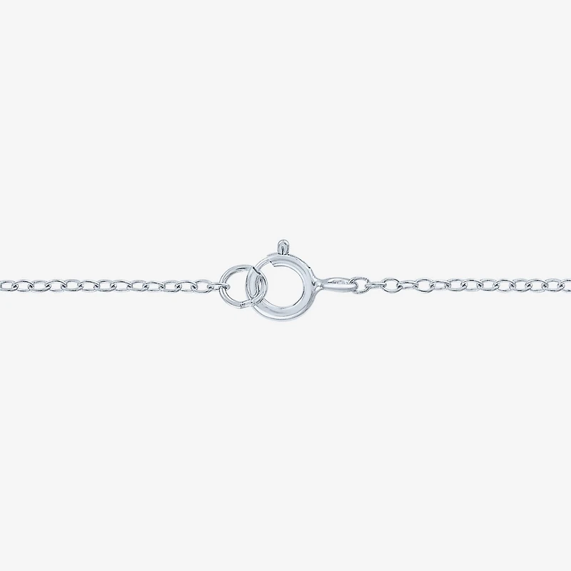 Yes, Please! Womens Lab Created White Sapphire Sterling Silver Heart Infinity 18 Inch Pendant Necklace
