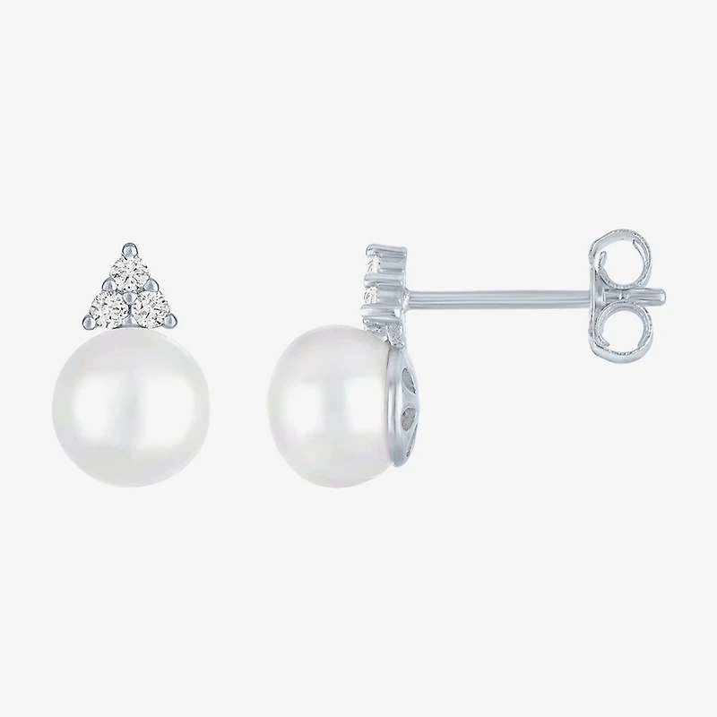 Yes, Please! Womens White Cultured Freshwater Pearl Sterling Silver 2-pc. Jewelry Set
