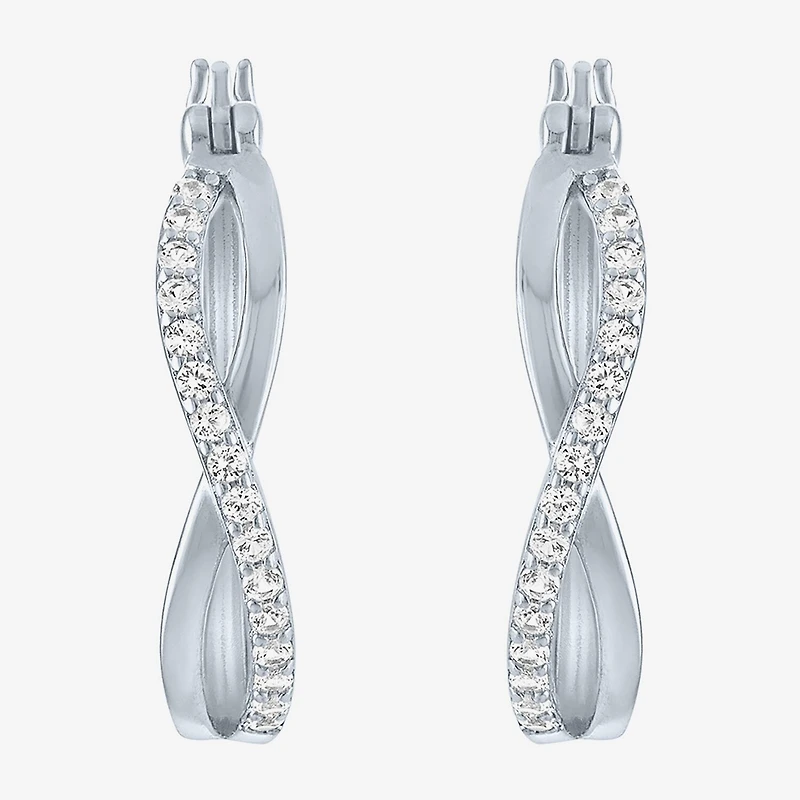 Yes, Please! Lab Created White Sapphire Hoop Earrings