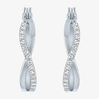 Yes, Please! Lab Created White Sapphire Hoop Earrings