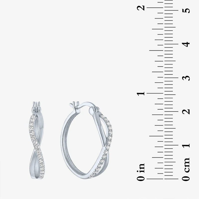 Yes, Please! Lab Created White Sapphire Hoop Earrings