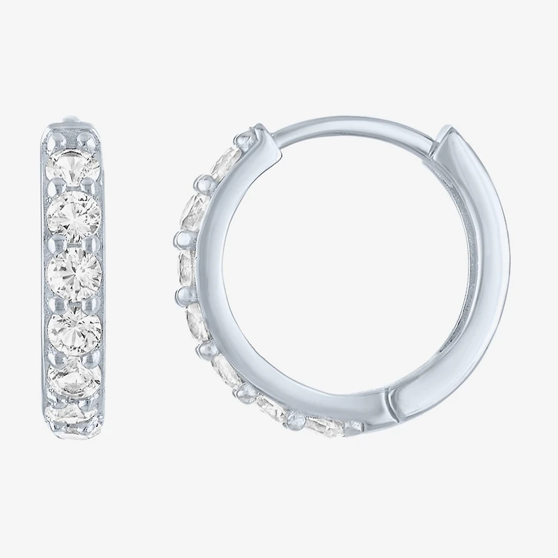 Yes, Please! Womens Lab Created White Sapphire Sterling Silver 2 Pair Earring Set