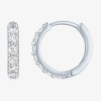 Yes, Please! Womens Lab Created White Sapphire Sterling Silver 2 Pair Earring Set