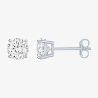 Yes, Please! Womens Lab Created White Sapphire Sterling Silver 2 Pair Earring Set