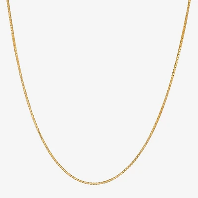Made in Italy Womens 24K Gold Over Silver 18 Inch Box Chain Necklace