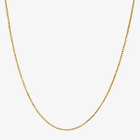 Made in Italy Womens 24K Gold Over Silver 18 Inch Box Chain Necklace