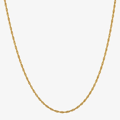 Made in Italy Womens 24K Gold Over Silver 18 Inch Singapore Chain Necklace