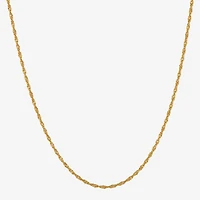 Made in Italy Womens 24K Gold Over Silver 18 Inch Singapore Chain Necklace
