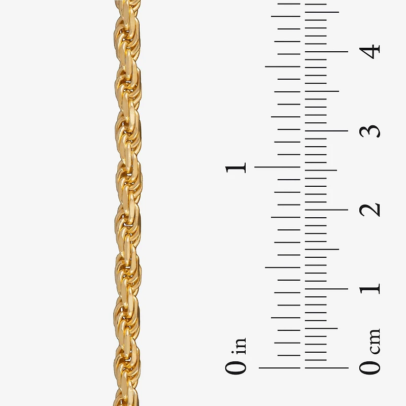 Made in Italy Mens 24K Gold Over Silver 24 Inch Rope Chain Necklace