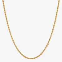 Made in Italy Womens 24K Gold Over Silver 18 Inch Rope Chain Necklace