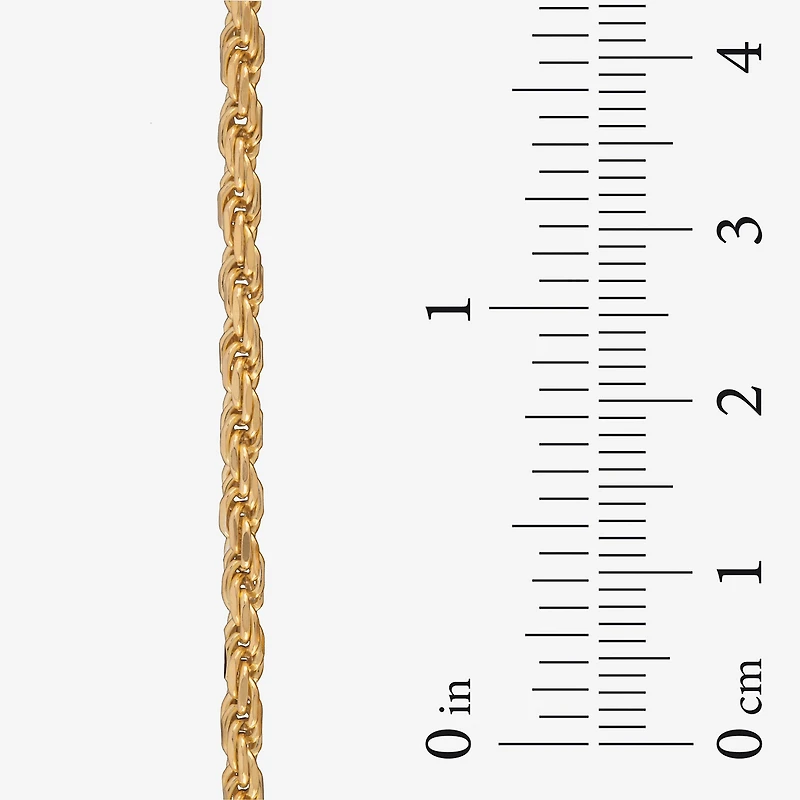 Made in Italy Womens 24K Gold Over Silver 18 Inch Rope Chain Necklace