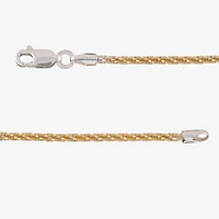 Made in Italy Womens 24K Gold Over Silver Inch Link Chain Necklace