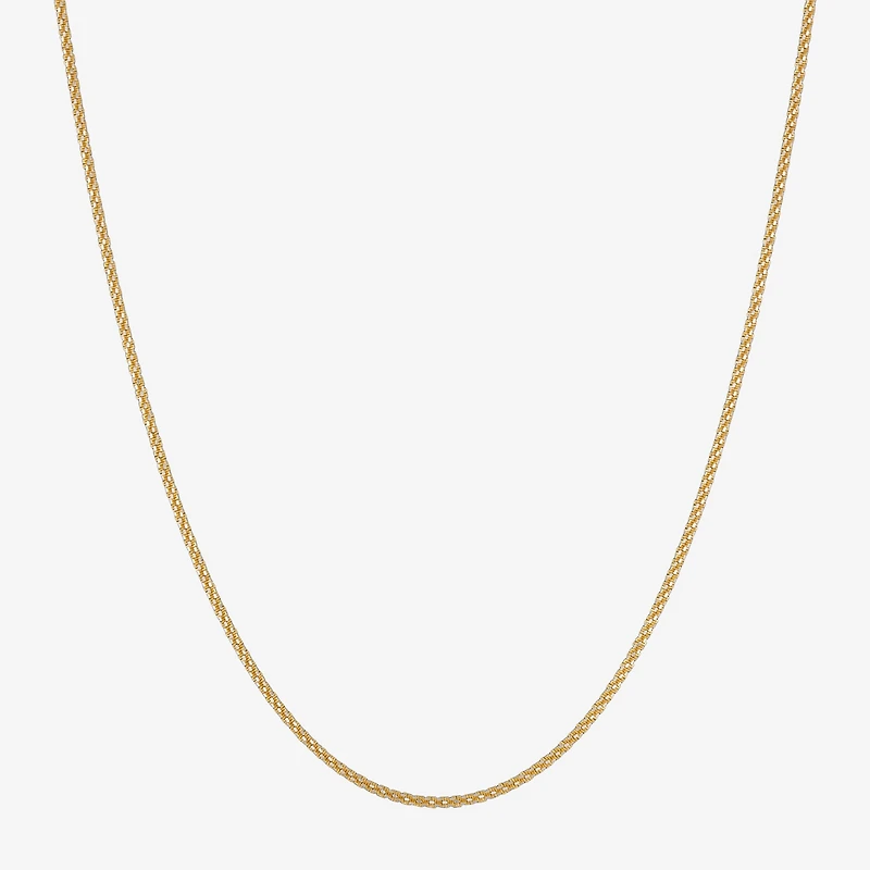 Made in Italy Womens 24K Gold Over Silver Inch Link Chain Necklace