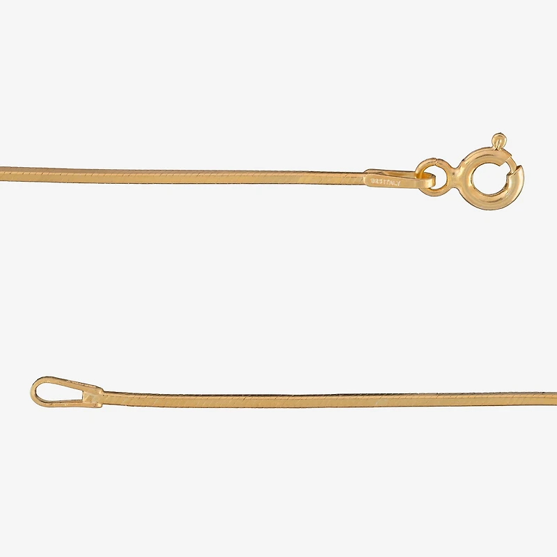 Made in Italy Womens 24K Gold Over Silver 16 Inch Snake Chain Necklace