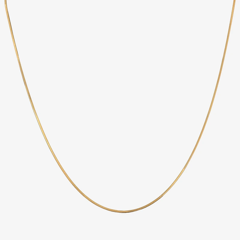 Made in Italy Womens 24K Gold Over Silver 16 Inch Snake Chain Necklace