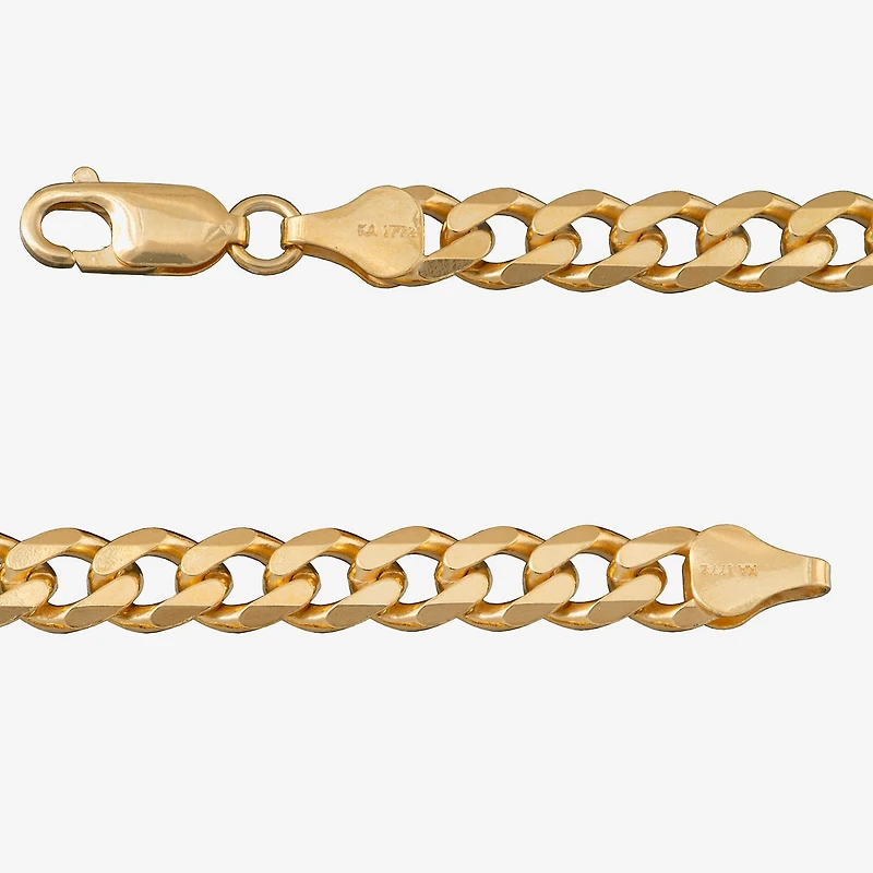 Made in Italy Mens 24K Gold Over Silver 24 Inch Curb Chain Necklace