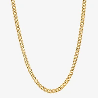 Made in Italy Mens 24K Gold Over Silver 24 Inch Curb Chain Necklace