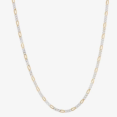 Made in Italy Womens 24K Gold Over Silver 20 Inch Figaro Chain Necklace