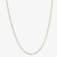 Made in Italy Womens 24K Gold Over Silver 20 Inch Figaro Chain Necklace