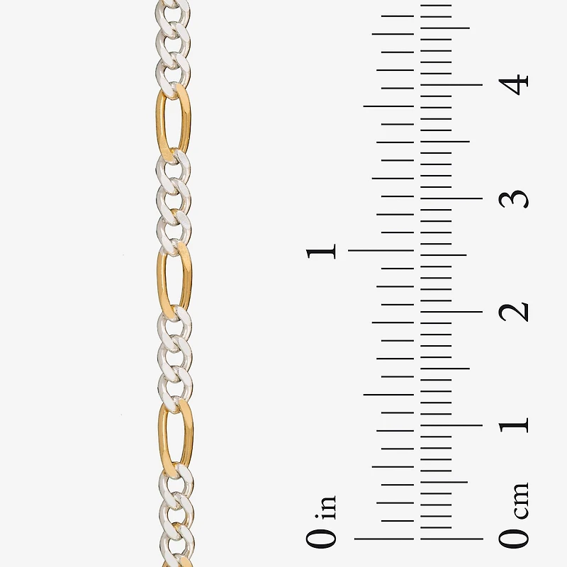 Made in Italy Womens 24K Gold Over Silver 20 Inch Figaro Chain Necklace