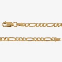 Made in Italy Womens 24K Gold Over Silver 18 Inch Figaro Chain Necklace