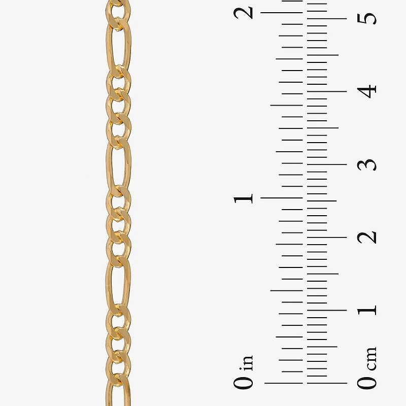 Made in Italy Womens 24K Gold Over Silver 18 Inch Figaro Chain Necklace