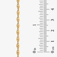 Womens 24K Gold Over Silver 7.5 Inch Solid Herringbone Chain Bracelet