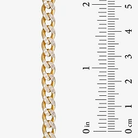 Unisex Adult 24K Gold Over Silver 7.5 Inch Solid Curb Chain Bracelet